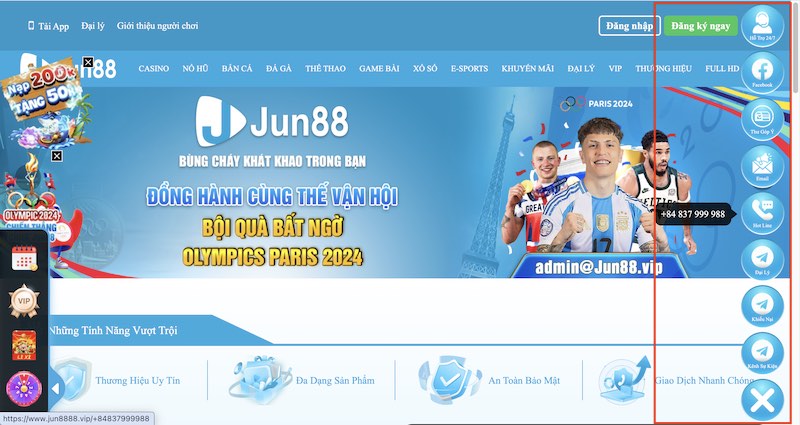 Một số hình thức liên lạc Jun88 đang được hỗ trợ